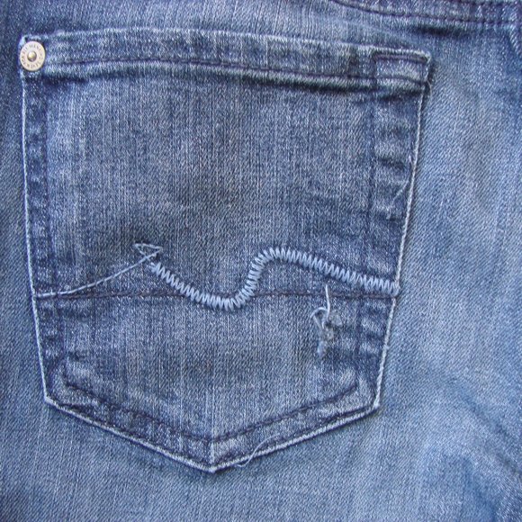 7 For All Mankind Jeans Roxanne Straight Leg Ankle Jeans Stretch Size 25 - Picture 11 of 13